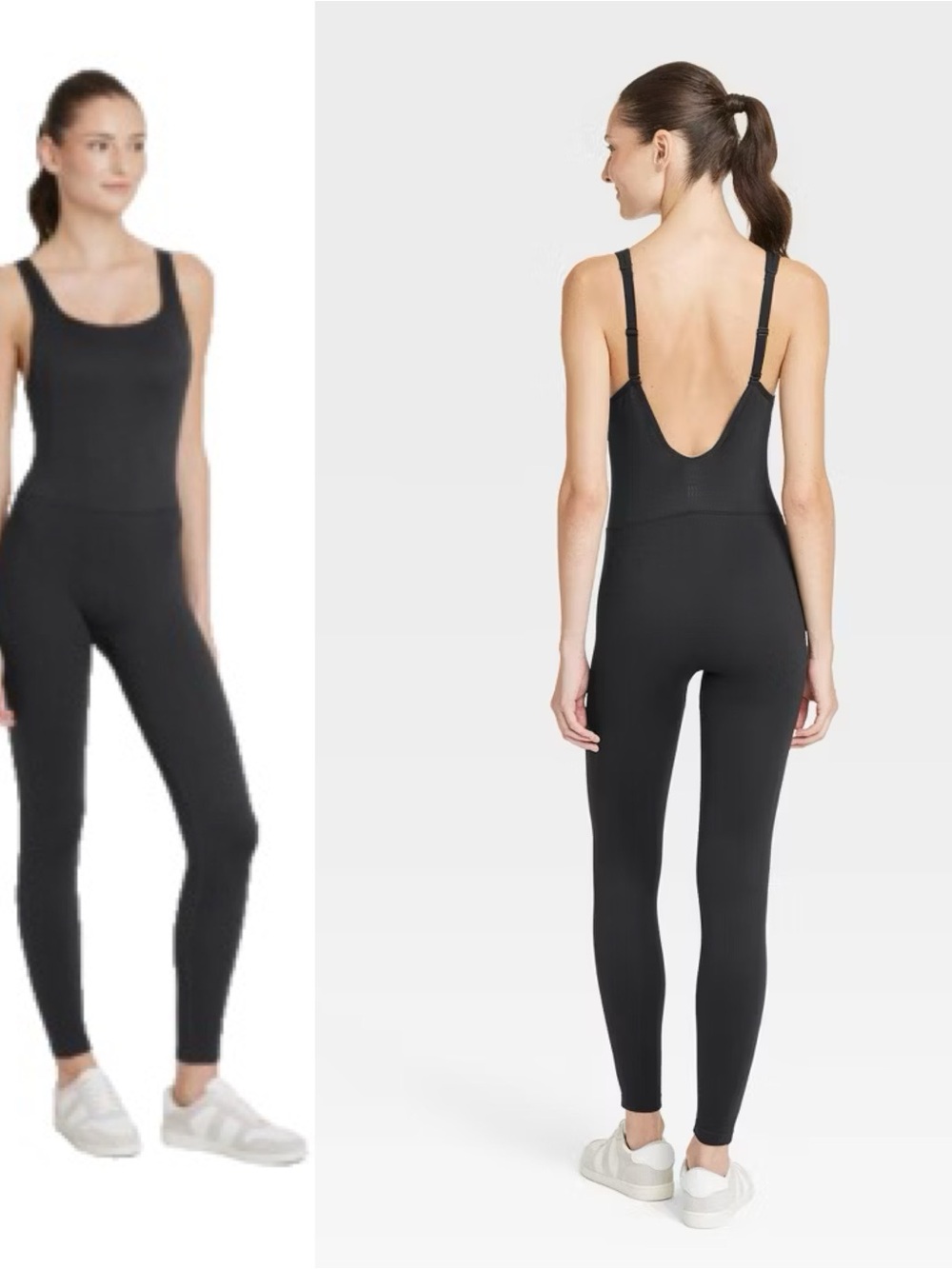 all in motion Black Scoop-Back Slim Jumpsuit